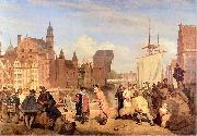 Wojciech Gerson Gdansk in the 17th century. oil painting
